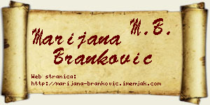 Marijana Branković vizit kartica